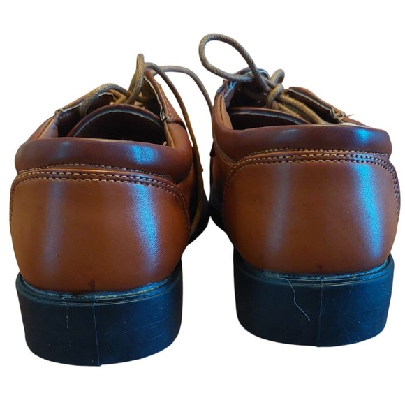 Owsor Boys Dress Shoes Brown Square Toe Tie Sz 3 Church Wedding Gently Used - Picture 6 of 8